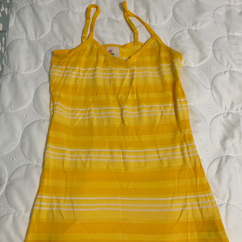 Free People yellow and white stripe camisole. Size xs. Like new
